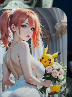 1/1 Only 1 Made Misty Pokemon Pikachu Wedding Dress Roses Southern Customs Card - Image 3