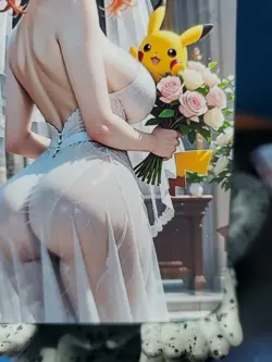 1/1 Only 1 Made Misty Pokemon Pikachu Wedding Dress Roses Southern Customs Card - Image 4