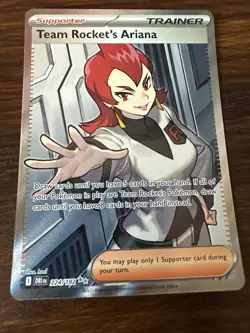 Team Rocket's Ariana 224/182 Destined Rivals Ultra Rare Trainer Pokemon TCG NM - Image 1