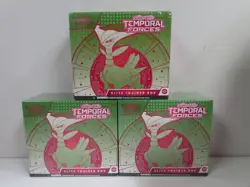 (3) Lot 2024 Pokemon Scarlet Violet Temporal Forces Sealed ETB Elite Trainer Box - Image 1