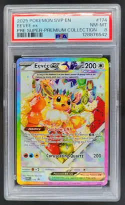 2023-25 Pokemon SV Black Star Promos SVP Eevee ex #174 PSA 8 MG3 - Image 1
