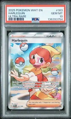 2025 POKEMON WHT EN-WHITE FLARE ULTRA RARE #163 HARLEQUIN PSA 10 - Image 1