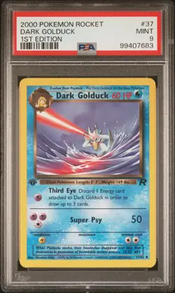 2000 DARK GOLDUCK #37 1ST EDITION POKEMON ROCKET PSA 9 MINT - Image 1