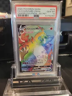CHARIZARD VMAX PSA 10 2020 POKEMON SWORD & SHIELD CHAMPION'S PATH 074/073 SECRET - Image 1