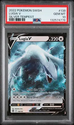 2022 POKEMON SWORD & SHIELD SILVER TEMPEST #138 LUGIA V PSA 10 - Image 1