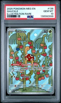 2025 POKEMON MEG EN-MEGA EVOLUTION ILLUSTRATION RARE #136 SHUCKLE PSA 10 - Image 1