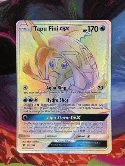 TAPU FINI GX 2017 POKEMON S&M BURNING SHADOWS SECRET RARE 152/147 Q6233 - Image 1