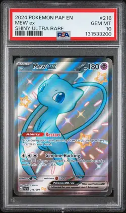 2024 POKEMON PAF EN-PALDEAN FATES SHINY ULTRA RARE #216 MEW EX PSA 10 - Image 1