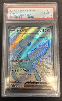 Pokemon Mew ex SV: Paldean Fates 216/091 Shiny Ultra Rare Holo PSA 10 - Image 1