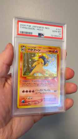 Pokemon PSA 10 GEM MINT 2000 Typhlosion Japanese Neo Genesis Partial Swirl - Image 2