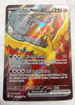 Pokemon TCG Destined Rivals 208/182 Sv10 Team Rocket's Moltres ex Holo NM-MT !! - Image 1