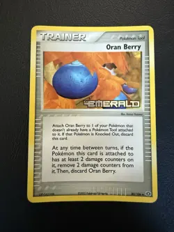 Pokemon TCG- Oran Berry- 80/106- Reverse Holo Rare Stamped- EX Emerald- MP - Image 1