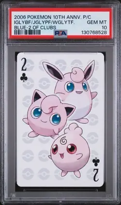 PSA 10 2006 POKEMON CENTER 10TH ANNIVERSARY PLAYING CARDS BLUE IGLYBF/JGLYP/WGLY - Image 1