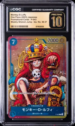 2023 ONE PIECE JPN PROMO CARDS #P-043 MONKEY D. LUFFY CGC 10 PRISTINE - Image 1