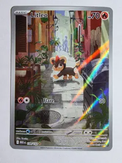 Pokemon TCG Litleo IR 139/132 Illustration Rare Pokemon Card Mega Evolution - Image 1