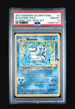 Pokemon PSA 10 GEM MINT Celebrations Blastoise 2/102 Classic Collection Holo - Image 1