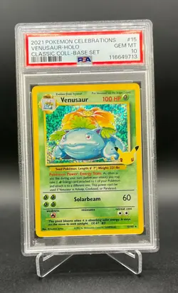 Pokemon Venusaur #15 - Celebrations Classic Collection Holo 2021 - PSA 10 GEM MT - Image 1