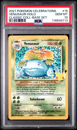 Pokemon Venusaur #15 - Celebrations Classic Collection Holo 2021 - PSA 10 GEM MT - Image 3