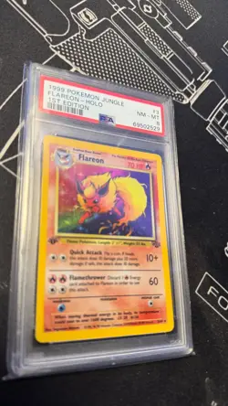 1999 Pokemon Jungle 3/64 Flareon Holo 1st Edition PSA 8 - Image 3