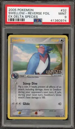 Pokemon Swellow EX Delta Species Reverse Holo Rare #32 PSA 9 Mint - Image 1