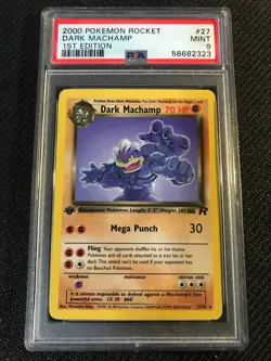 PSA 9 MINT Dark Machamp 27 Team Rocket 1st Edition Pokemon Card - Image 1