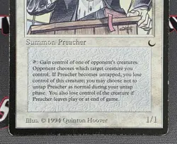 MTG Preacher- DAMAGED -The Dark Magic the Gathering Card # 016 - Image 4