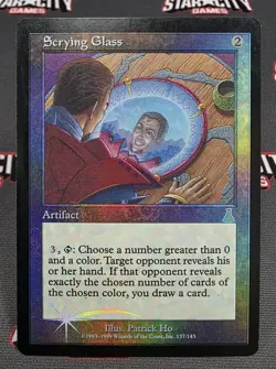 MTG FOIL Scrying Glass- DAMAGED -Urza's Destiny Magic the Gathering Card # 137 - Image 1