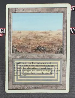 MTG Scrubland- DAMAGED -3rd Edition Magic the Gathering Card # 286 - Image 1