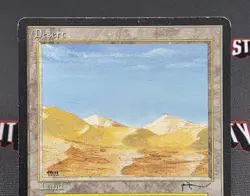 MTG Desert- DAMAGED -Arabian Nights Magic the Gathering Card # 072 - Image 3