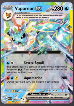 Vaporeon ex 023/131 Holo Prismatic Evolutions Double Rare Pokemon Card NM - Image 1