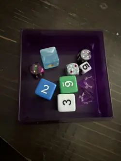 MTG Plastic Purple Deck Box With Mixed Dice And Cards - Image 5