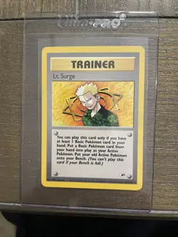Lt. Surge 101/132 Gym Heroes Trainer Non Holo Rare Pokemon Card - Image 1
