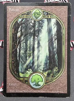 MTG Forest- DAMAGED -Unglued Magic the Gathering Card # 88 - Image 1