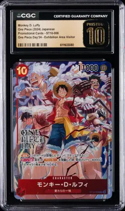 2024 ONE PIECE JPN PROMO CARDS #ST10-006 MONKEY D. LUFFY CGC 10 PRISTINE - Image 1