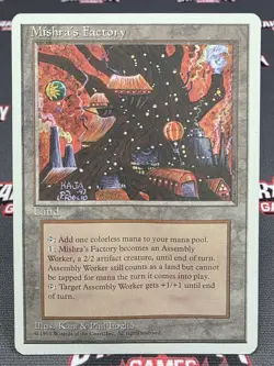 MTG Mishra's Factory- DAMAGED -4th Edition Magic the Gathering Card # 361 - Image 1