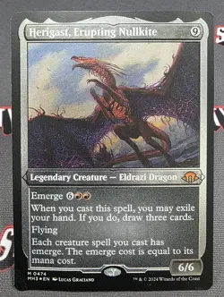 MTG FOIL Herigast, Erupting Nullkite- DAMAGED -Modern Horizons 3 Magic Card #474 - Image 1