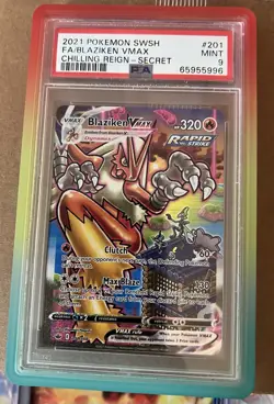 Pokemon SWSH06 Chilling Reign Blaziken VMAX #201/198 Alternate Art Secret PSA 9 - Image 1