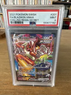 Pokemon SWSH06 Chilling Reign Blaziken VMAX #201/198 Alternate Art Secret PSA 9 - Image 1