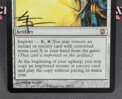 MTG Panoptic Mirror- DAMAGED - Signed -Darksteel Magic the Gathering Card # 136 - Image 4
