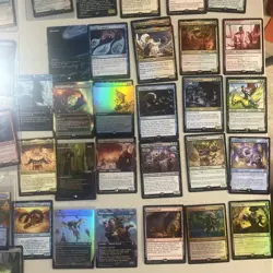Huge Magic the Gathering lot 100+ Rares and mythic foil lands borderless NM etc - Image 1