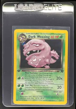 2000 Pokemon Team Rocket First Edition Dark Weezing Holo #14/82 - Image 1