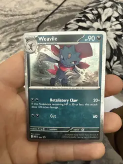 Weavile MEP 021 Black Star Promo Cosmos Holo Phantasmal Flames Pokemon TCG NM - Image 1