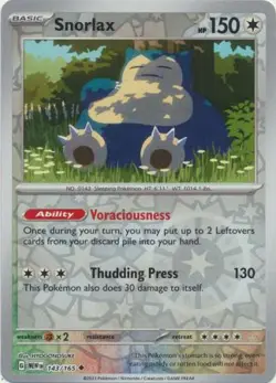 SNORLAX 143/165 151 POKEMON ENGLISH (REVERSE HOLO NM) - Image 1