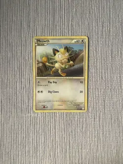 Pokemon TCG Meowth Regular And Persian Reverse Holo HeartGold SoulSilver LP-MP - Image 2