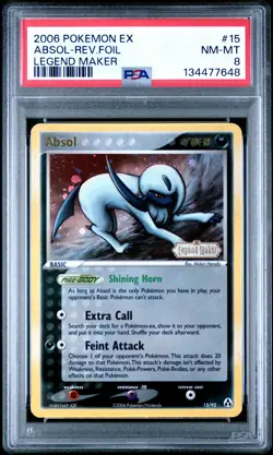 2006 POKEMON EX LEGEND MAKER #15 ABSOL-REVERSE FOIL PSA 8 - Image 1