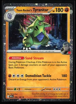 Pokemon TCG: Team Rocket's Tyranitar Cosmos Holo - Destined Rivals - 096/182 - Image 1