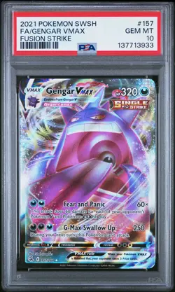 2021 Pokemon Sword & Shield Fusion Strike #157 Fa/Gengar Vmax PSA 10 - Image 1