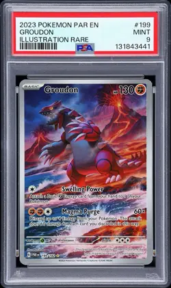 PSA 9 MINT Groudon 199/182 Paradox Rift Illustration Rare Pokemon *NO RESERVE* - Image 1