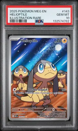 2025 POKEMON MEG EN-MEGA EVOLUTION ILLUSTRATION RARE #143 HELIOPTILE PSA 10 - Image 1