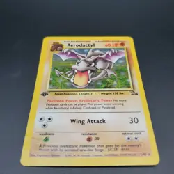 Aerodactyl 1/62 Holo 1st Edition Fossil HP Pokemon Card English - Image 1